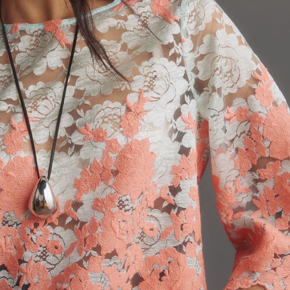 Anthropologie by Eva Franco Lace with Bell Sleeves Top - NWT - Picture 3 of 6